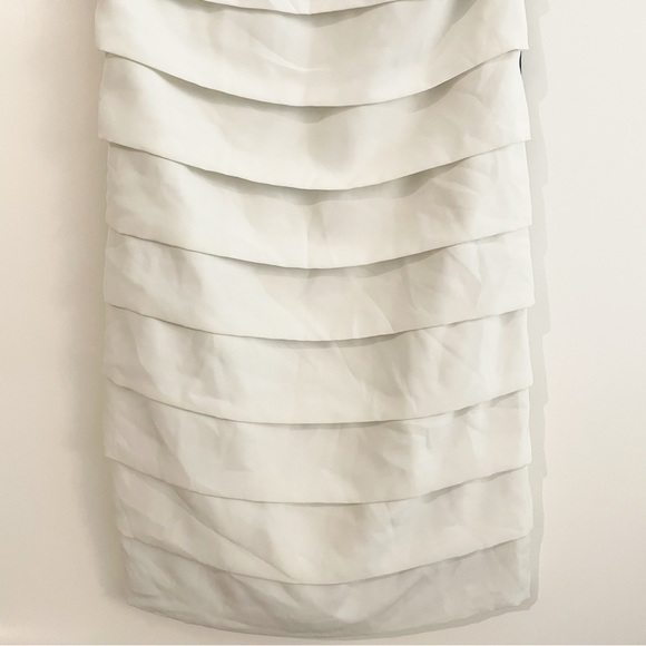 Zara Basic Evening Collection Tiered Sleeveless Shift Dress White Black Size S - Picture 4 of 10